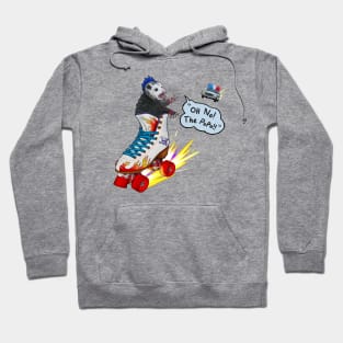 Rebellious Opossum With A Mohawk Running From Cops In A Skate - Oh No, The Po-Po! Hoodie